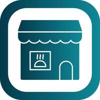 Grocery Store Glyph Gradient Round Corner Icon vector