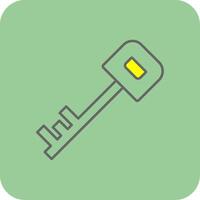 Key Filled Yellow Icon vector