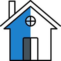 House Filled Half Cut Icon vector