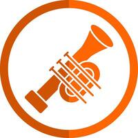 Trumpet Glyph Orange Circle Icon vector