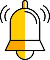Bell Filled Half Cut Icon vector