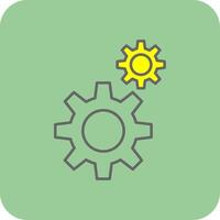 Gears Filled Yellow Icon vector