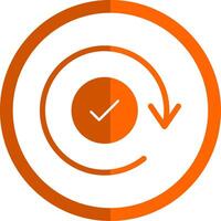 Update Glyph Orange Circle Icon vector