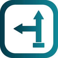 Go Left Glyph Gradient Round Corner Icon vector