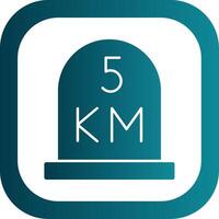 kilometer Glyph Gradient Round Corner Icon vector