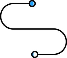 Curve Filled Half Cut Icon vector