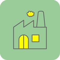 Factory Filled Yellow Icon vector