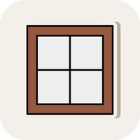 Window Line Filled White Shadow Icon vector