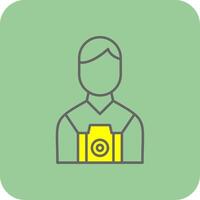 Camera Man Filled Yellow Icon vector