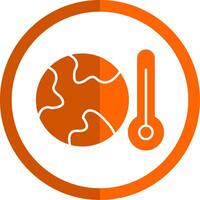 global calentamiento glifo naranja circulo icono vector