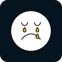 Crying Glyph Two Color Icon vector