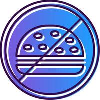 No comida degradado lleno icono vector