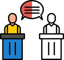 Debate Filled Half Cut Icon vector