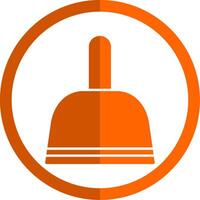 Dustpan Glyph Orange Circle Icon vector