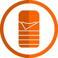 Sleeping Bag Glyph Orange Circle Icon vector