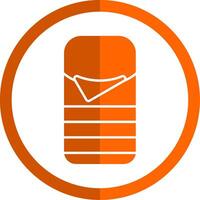 Sleeping Bag Glyph Orange Circle Icon vector