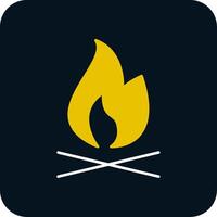 Fire Glyph Two Color Icon vector