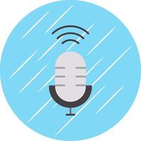 Voice Assistant Flat Blue Circle Icon vector