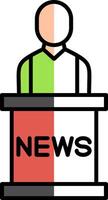 News Anchor Filled Half Cut Icon vector