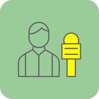 Reporter Filled Yellow Icon vector