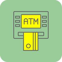 Atm Machine Filled Yellow Icon vector