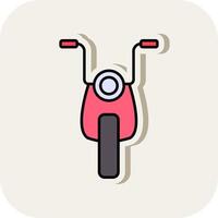 Motorcycle Line Filled White Shadow Icon vector