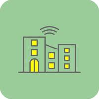 Smart City Filled Yellow Icon vector