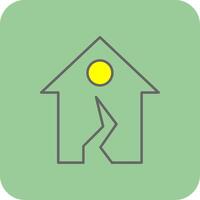 Earthquake Filled Yellow Icon vector