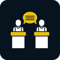Debate Glyph Two Color Icon vector