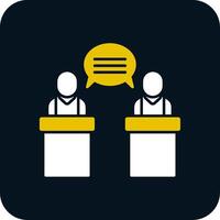 Debate Glyph Two Color Icon vector