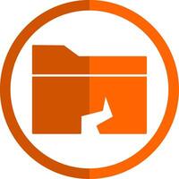 Data Leak Glyph Orange Circle Icon vector