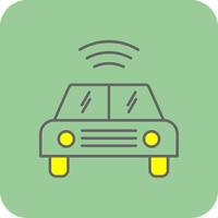 Autonomous Car Filled Yellow Icon vector