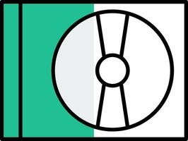 Cd Player Filled Half Cut Icon vector