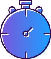 detener reloj degradado lleno icono vector