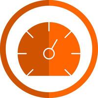 Speedometer Glyph Orange Circle Icon vector