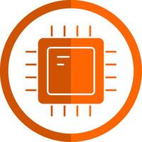 Cpu Glyph Orange Circle Icon vector