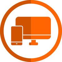 Devices Glyph Orange Circle Icon vector