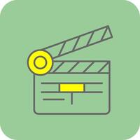 Clapper Board Filled Yellow Icon vector