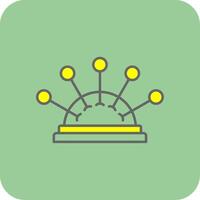 Pin Cushion Filled Yellow Icon vector