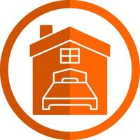 Bedroom Glyph Orange Circle Icon vector