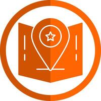 Gps Glyph Orange Circle Icon vector