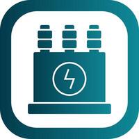 Power Transformer Glyph Gradient Round Corner Icon vector