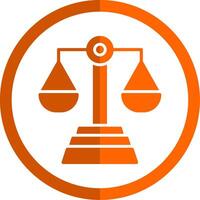 Law Glyph Orange Circle Icon vector