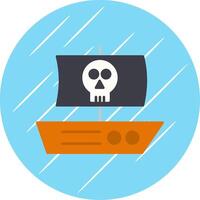 Pirate Flat Blue Circle Icon vector