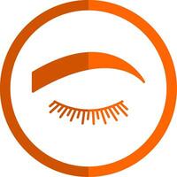 Eyebrow Glyph Orange Circle Icon vector