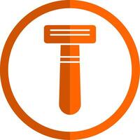 Shaving Razor Glyph Orange Circle Icon vector