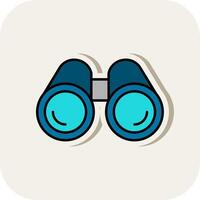 Binoculars Line Filled White Shadow Icon vector