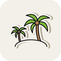 Island Line Filled White Shadow Icon vector