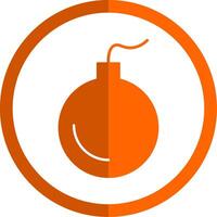 Bomp Glyph Orange Circle Icon vector