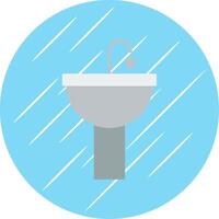 lavabo plano azul circulo icono vector